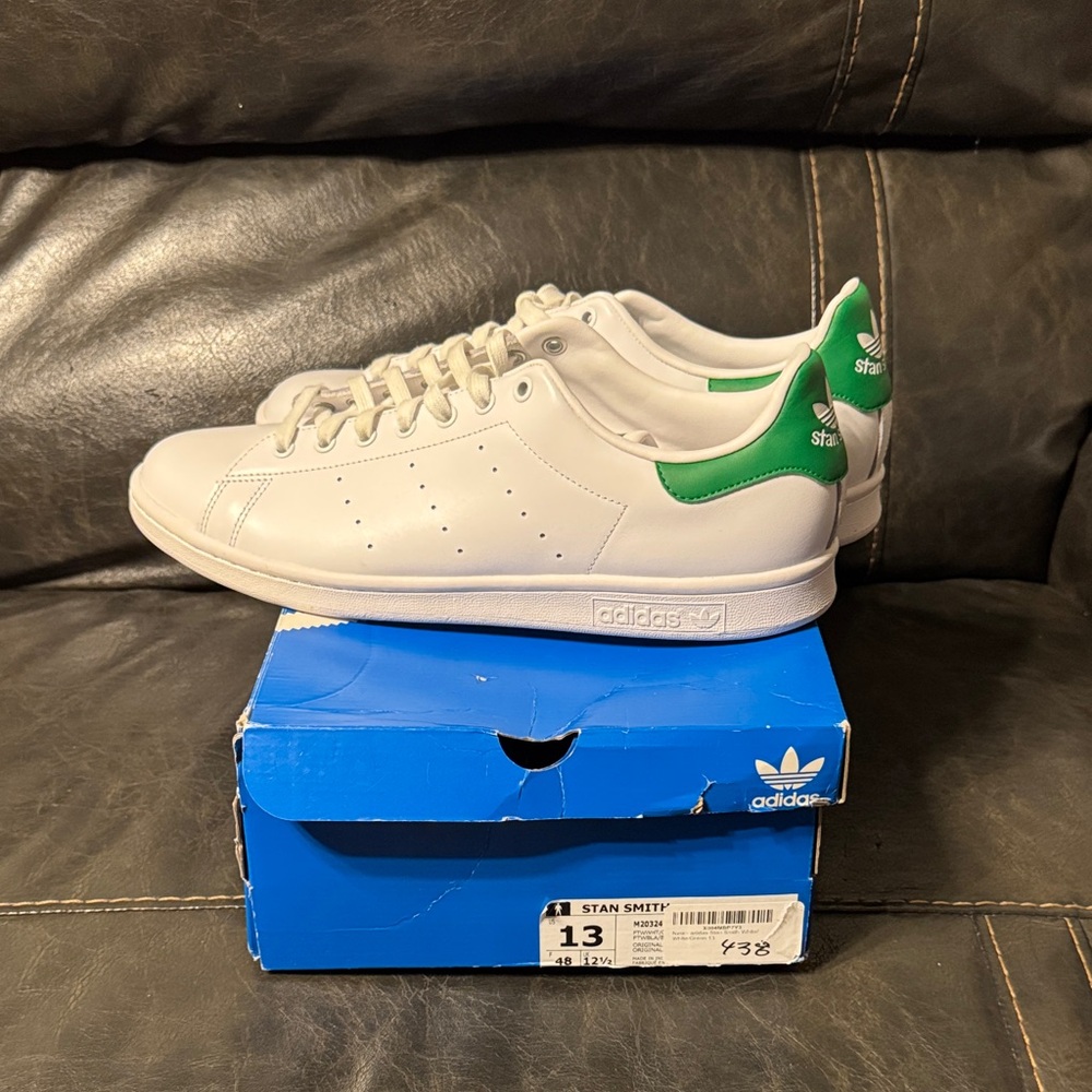 Adidas Stan Smith White with Green Highlights 13mens